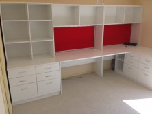 Custom Made Workstation, Hutch Bookcase Units And Drawer Units. MM1 Or MM2 Melamine
